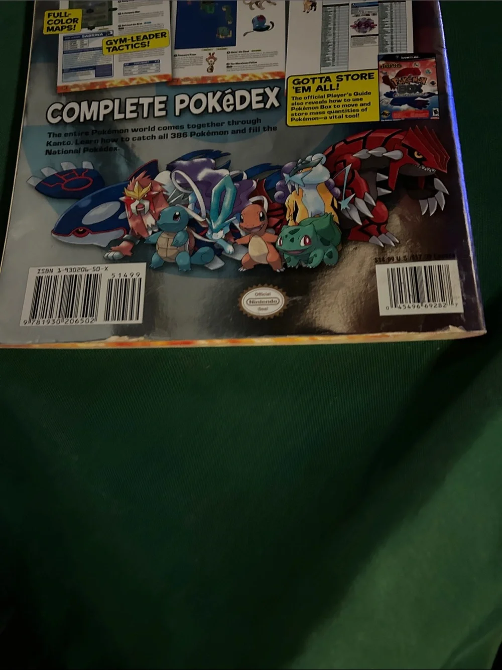 Hard to find-Pokemon FireRed/LeafGreen version. Gameboy Advance w/combat chart.